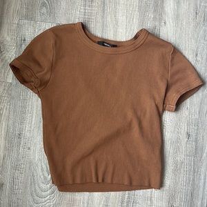 Tight-Fitting Forever 21 Plain Brown Top
